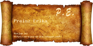 Preisz Erika névjegykártya